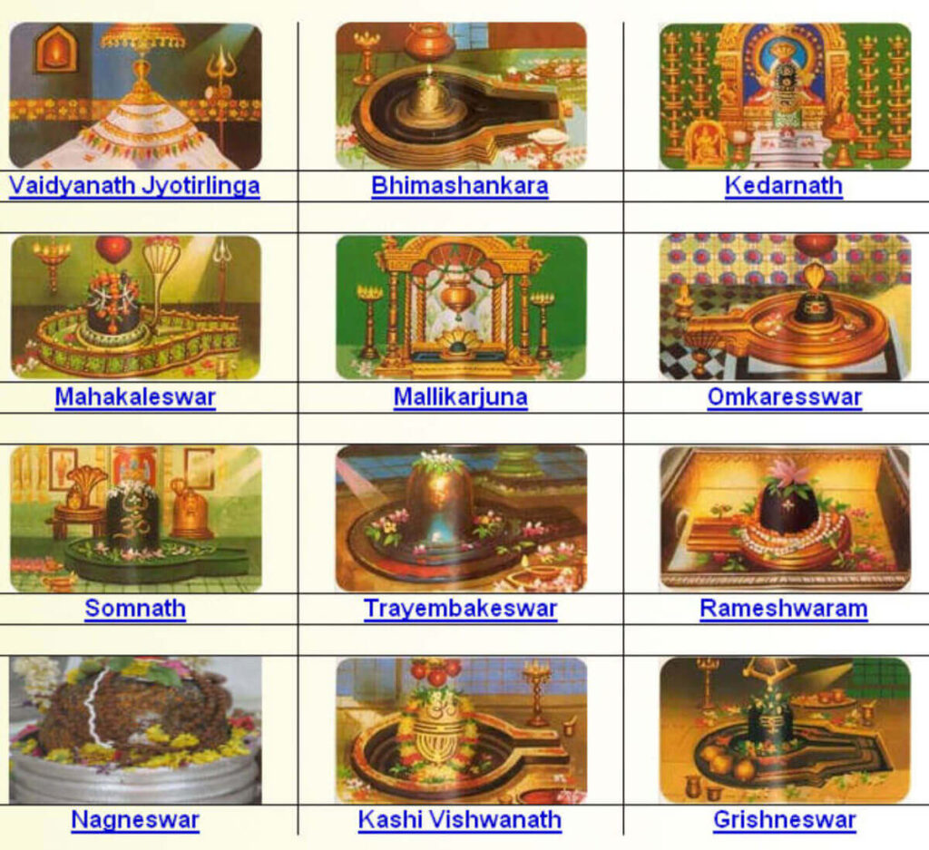 12 jyotirlinga images with name and place